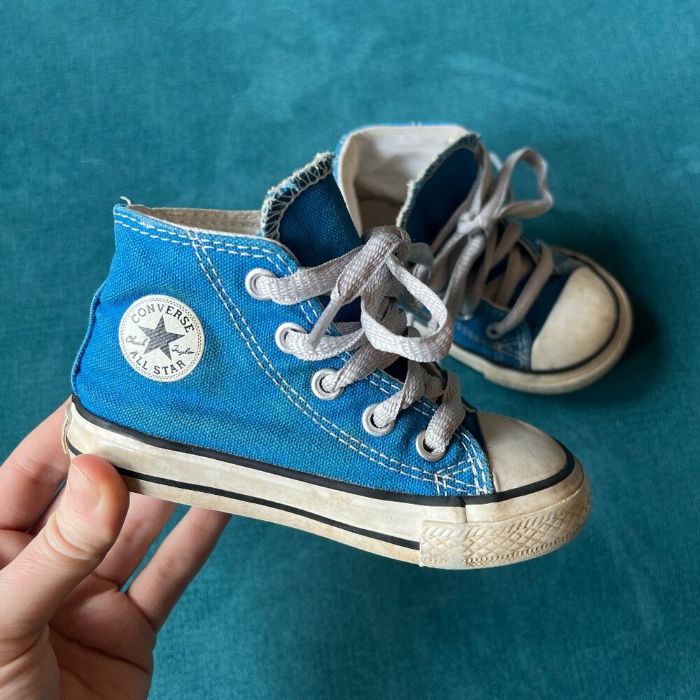 Toddler Converse, Bright Blue High Top Chuck Taylors, Size 6